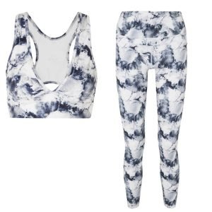 White and Black Legging  Bra