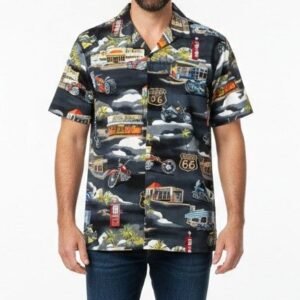 Men’s ship Print Short-Sleeve Button-Up Hawaii Shirt