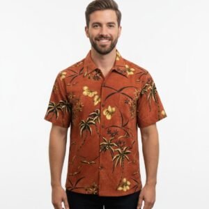 Men’s Date palm Print Short-Sleeve Hawaii Shirt